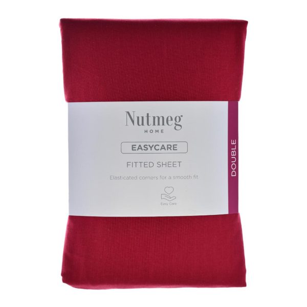 Nutmeg Home Easycare Pomegranate Fitted Sheet Double