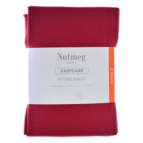 Nutmeg Home Easycare Pomegranate Single Fitted Sheet