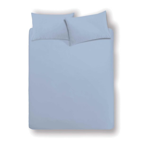 Denim Blue 100% Cotton Double Fitted Sheet