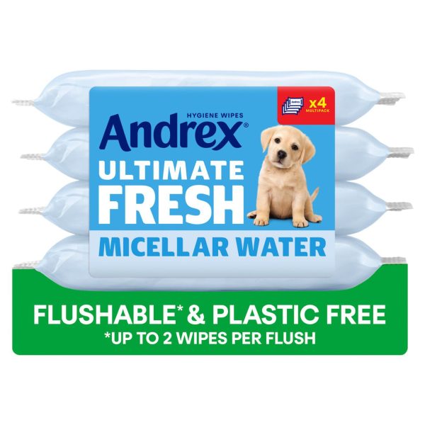 Andrex Ultimate Fresh Moist Toilet Tissue Hygiene Wipes 4 x 30 Wipes