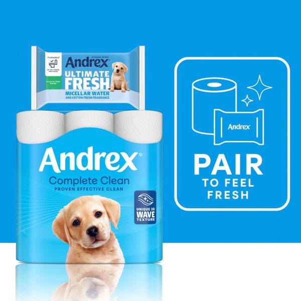 Andrex Ultimate Fresh Moist Toilet Tissue Hygiene Wipes 4 x 30 Wipes