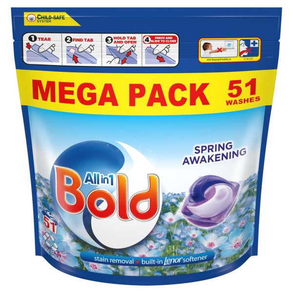 Bold All-In-1 Spring Awakening Washing Capsules