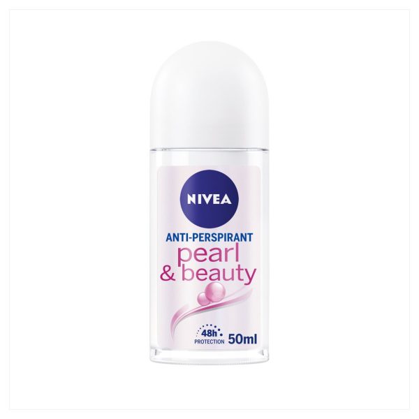 NIVEA Anti-Perspirant Deodorant Roll-On, Pearl & Beauty, 48 Hrs