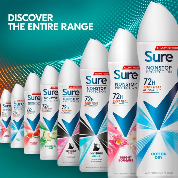 Sure Women Antiperspirant Deodorant Aerosol Nonstop Pure Melon