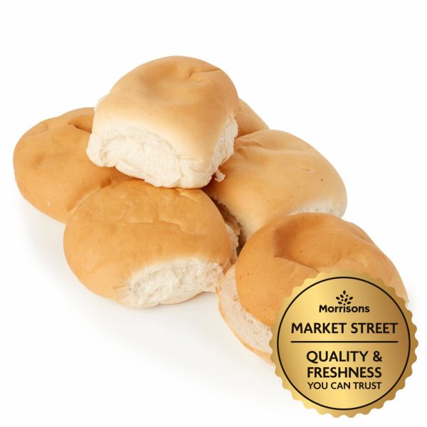 Market Street Large White Bread Baps