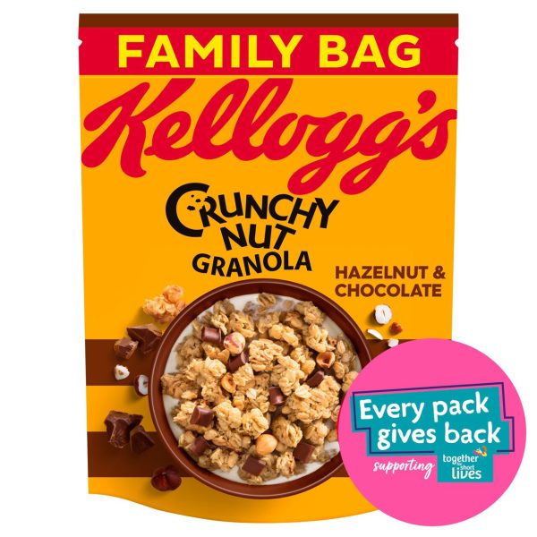 Kellogg's Crunchy Nut Glorious Oat Granola Cracking Hazelnuts & Chocolate