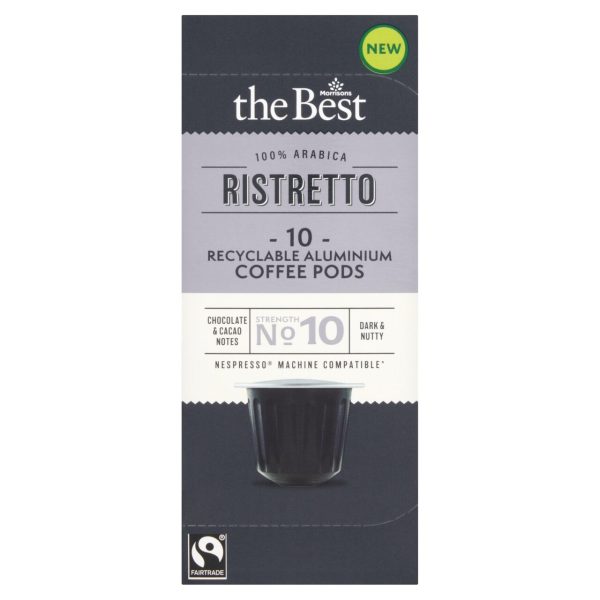 Morrisons The Best 10 Fairtrade Ristretto Coffee Pods