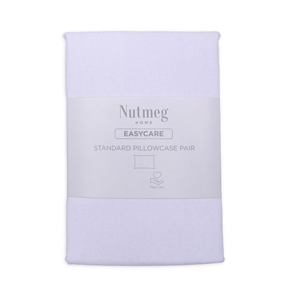 Nutmeg Home Easy Care Cotton White Housewife Pillow Cases 2Pk