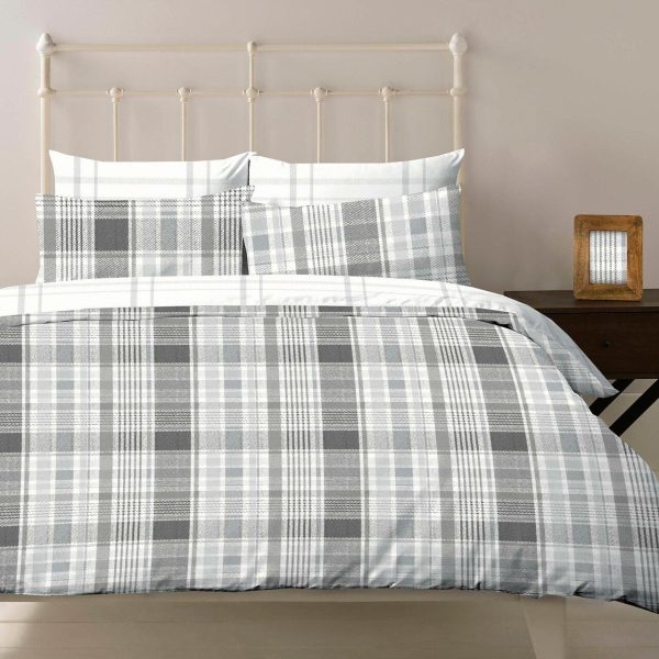 Nutmeg Home Brushed Cotton Check Duvet Set Double