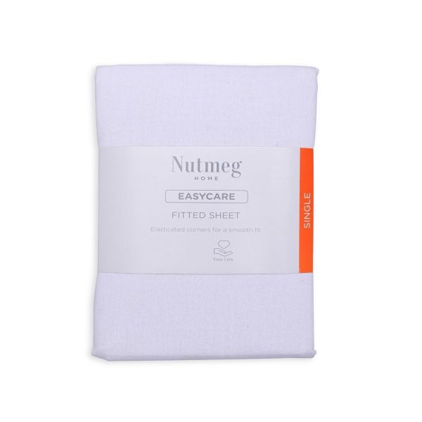 Nutmeg Home Easy Care Cotton White Single Fitted Sheet