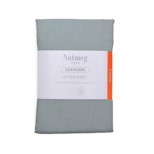 Nutmeg Home Easycare Sage Fitted Sheet Single