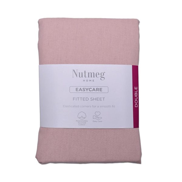 Nutmeg Easycare Pink Fitted Sheet Double