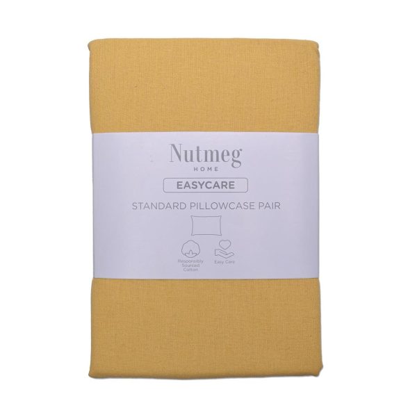 Nutmeg Easycare Ochre Standard Pillowcases