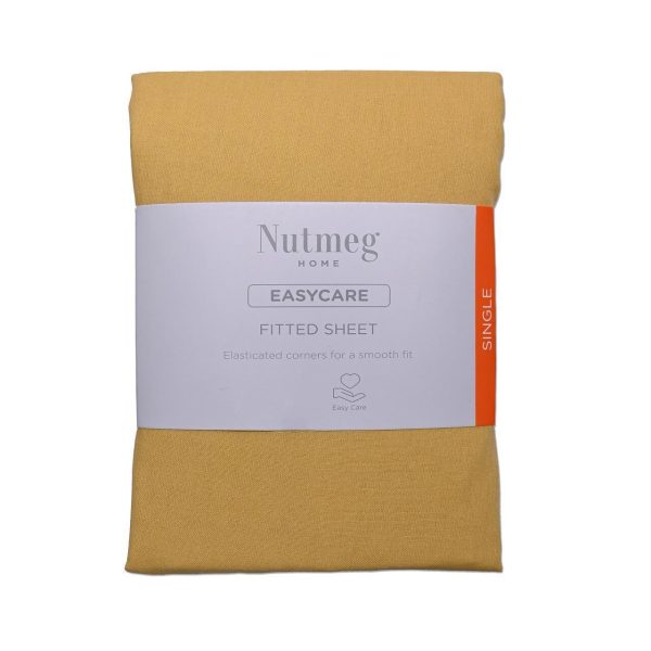 Nutmeg Easycare Ochre Fitted Sheet Single