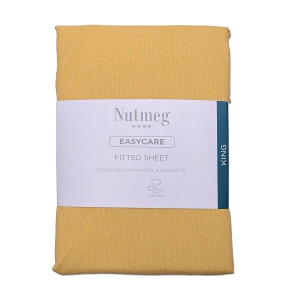 Nutmeg Easycare Ochre Fitted Sheet King