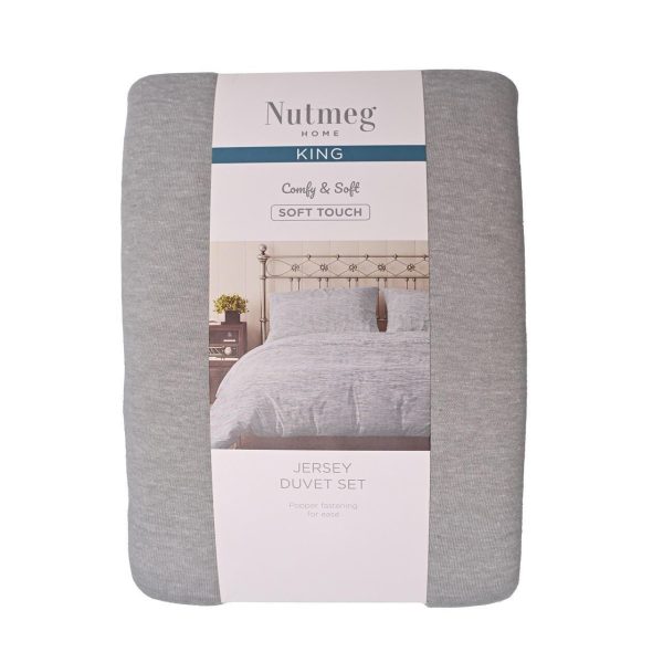 Nutmeg Home Grey Jersey Duvet Set King