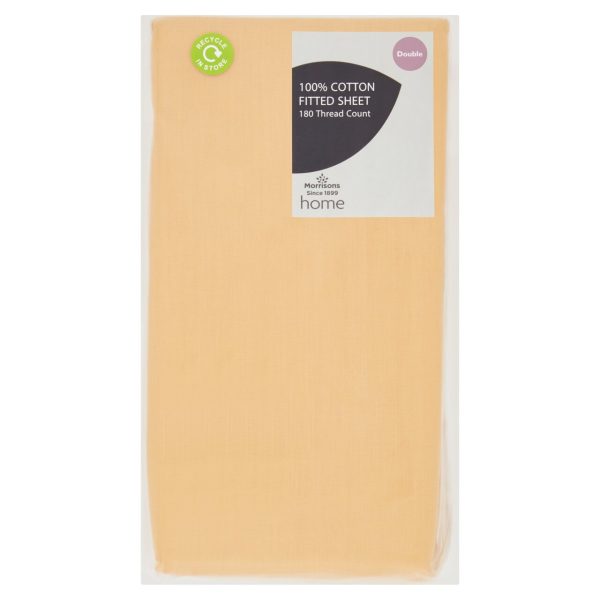 Morrisons 100% Cotton Sulpher Double Fitted Sheet