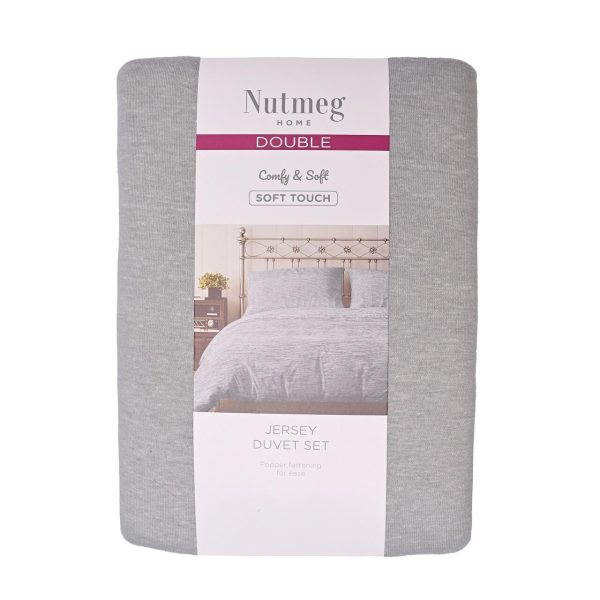 Nutmeg Home Grey Jersey Duvet Set Double