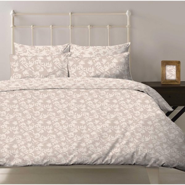 Nutmeg Taupe Leaf Duvet Set Super King