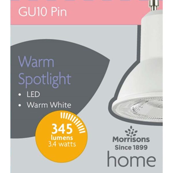 LED Gu10 3.4W Warm White 2700K Light bulbs