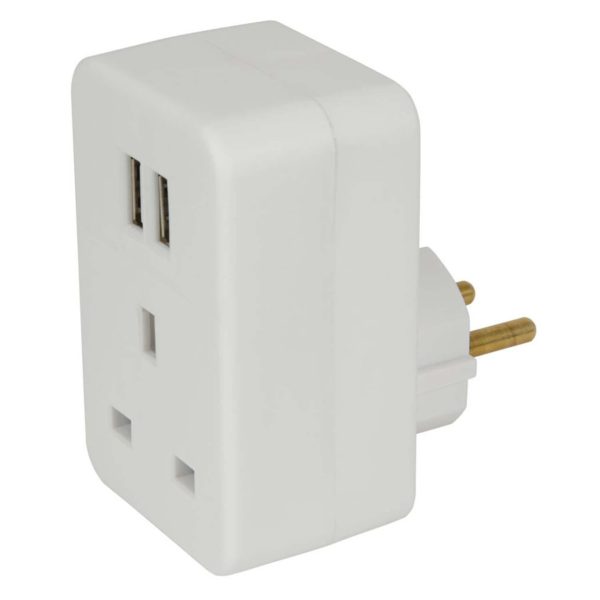 USB / European Travel Plug Single