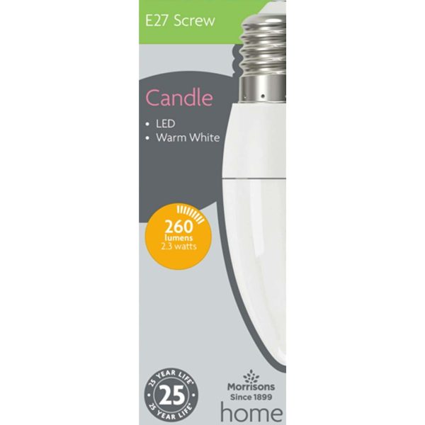 LED Candle 26W 260 Lumens 2.3W ES