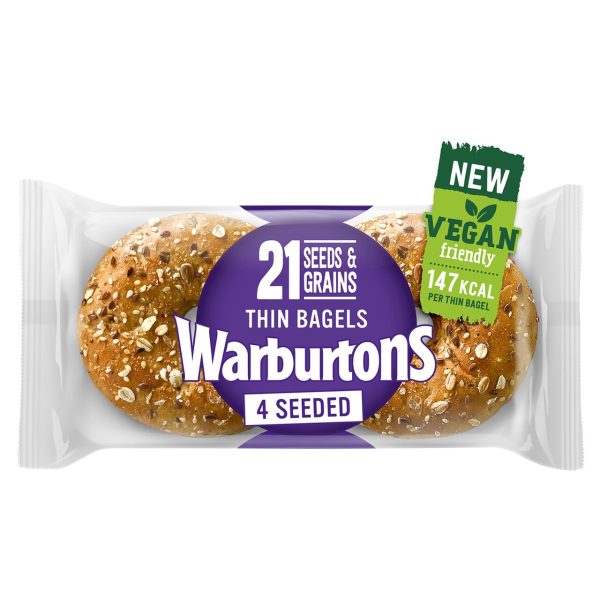 Warburtons 21 Seeds And Grains Thin Bagels