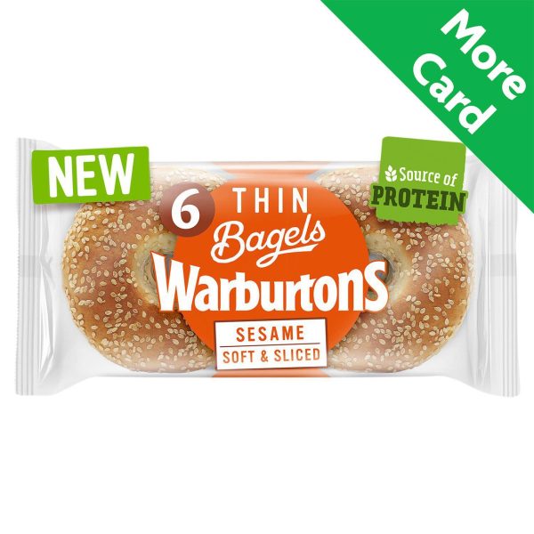 Warburtons 6 Sesame Thin Bagels