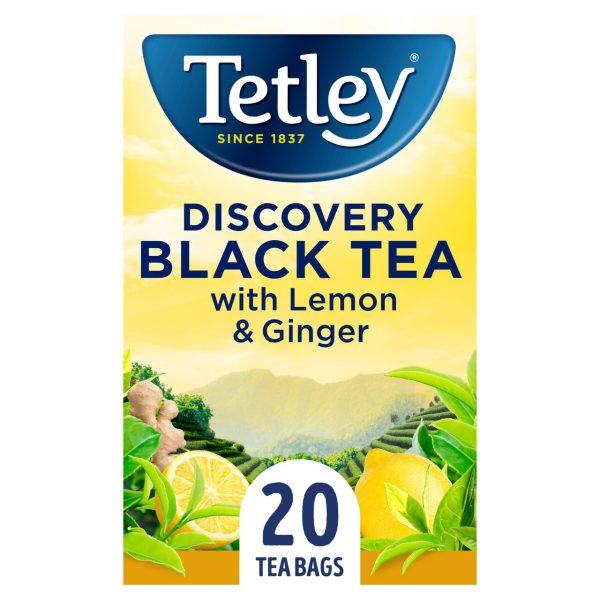 Tetley Discovery Black Tea With Lemon And Ginger Pack Of 20