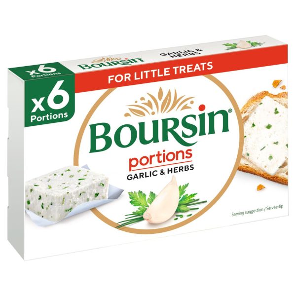 Boursin Portions Garlic & Herbs Soft French Cream Cheese