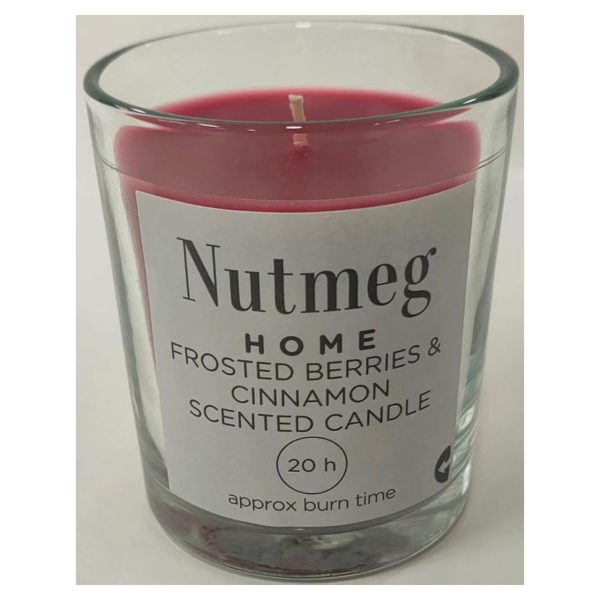 Nutmeg Home Waxfill Glass Frosted Berries & Cinnamon Candle