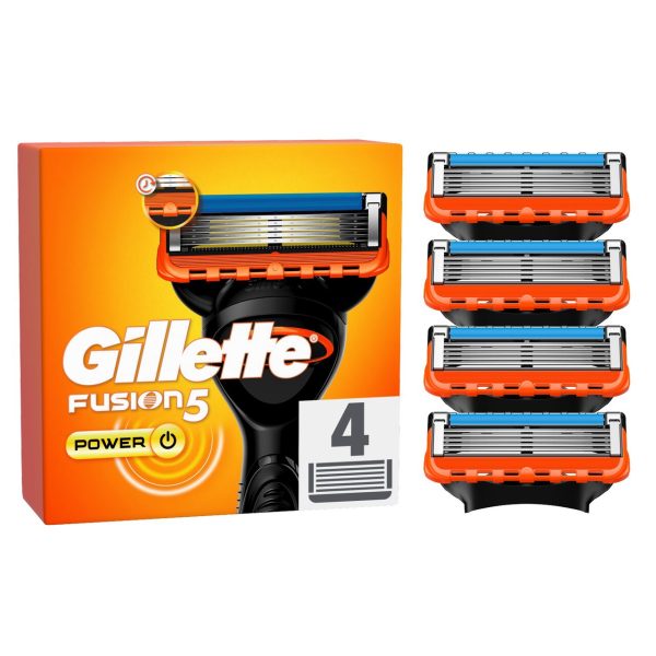 Gillette Fusion 5 Power Razors For Men 4 Refill Razor Blades