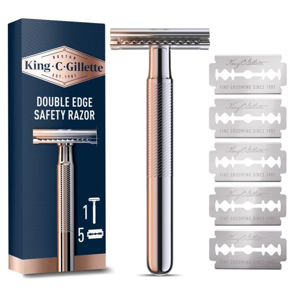 King C Gillette Double Edge Razor +5 Refill Blades