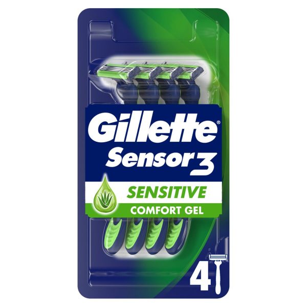 Gillette Sensor3 Sensitive Disposable Razors pack of 4