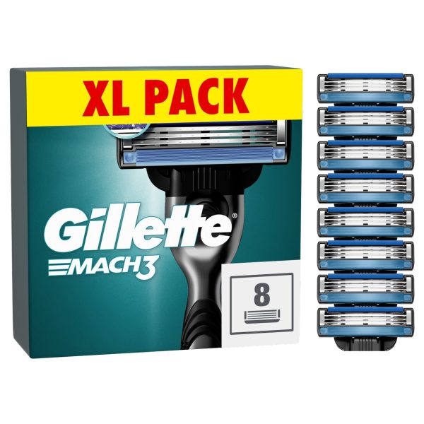 Gillette Mach 3 Razors For Men 8 Refill Razor Blades