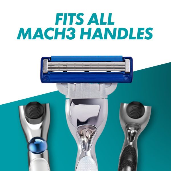 Gillette Mach 3 Turbo Razors For Men 8 Refill Razor Blades