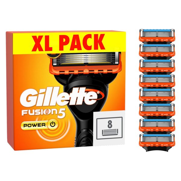 Gillette Fusion 5 Power Razors For Men 8 Refill Razor Blades