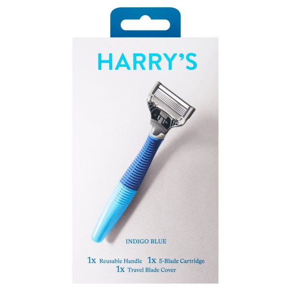 Harry's 5 Blade Cartridge And Handle Indigo Blue Pack of 1