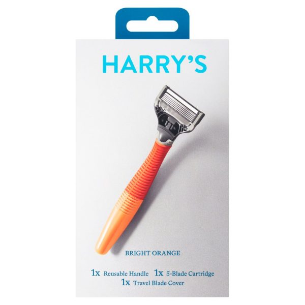 Harry's 5 Blade Cartridge And Handle Bright Orange Pack of 1