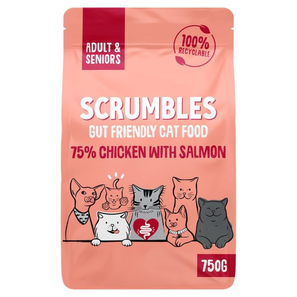 Scrumbles Adult & Seniors Dry Cat Food In Salmon