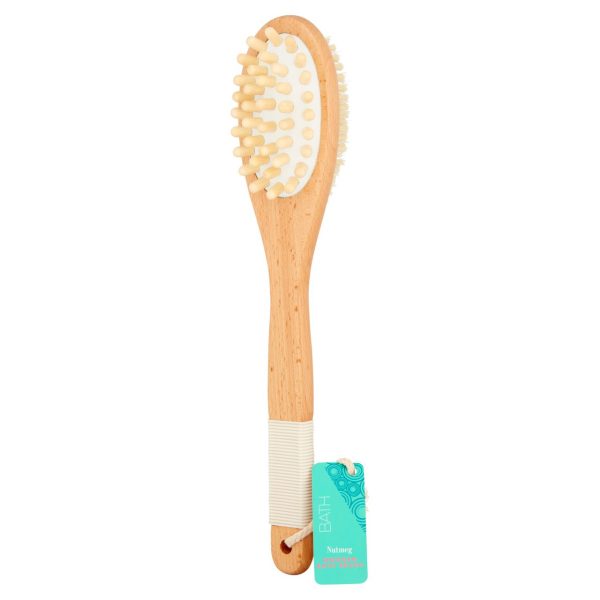 Nutmeg Long Handled Wooden Bath Brush