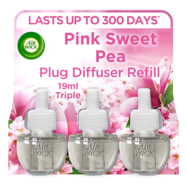 Air Wick Pink Sweet Pea Triple Plug Diffuser Refill