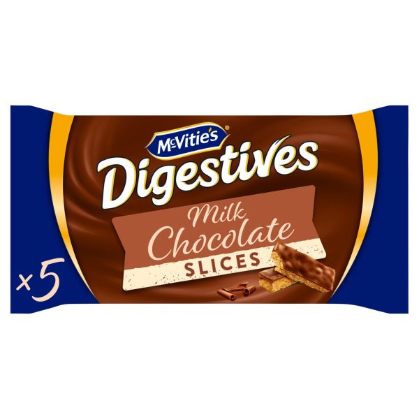 McVitie's Digestives Milk Chocolate Slices Cake Bars Pack Of 5 Multipack