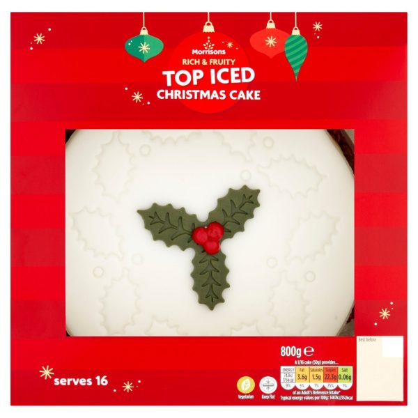 Top Iced Christmas Cake Serves 16