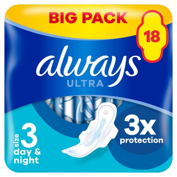 Always Ultra Sanitary Towels Day & Night With Wings (Size 3)