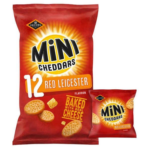 Jacob's Mini Cheddars Red Leicester Multipack Snacks Pack Of 12