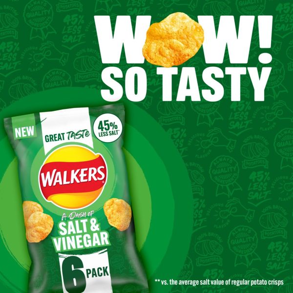 Walkers Less Salt A Dash Of Salt and Vinegar Multipack Crisps