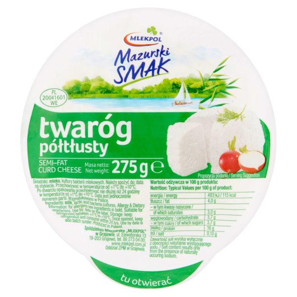 Mlekpol Mazurski Smak Twarog Semi-Fat Curd Cheese