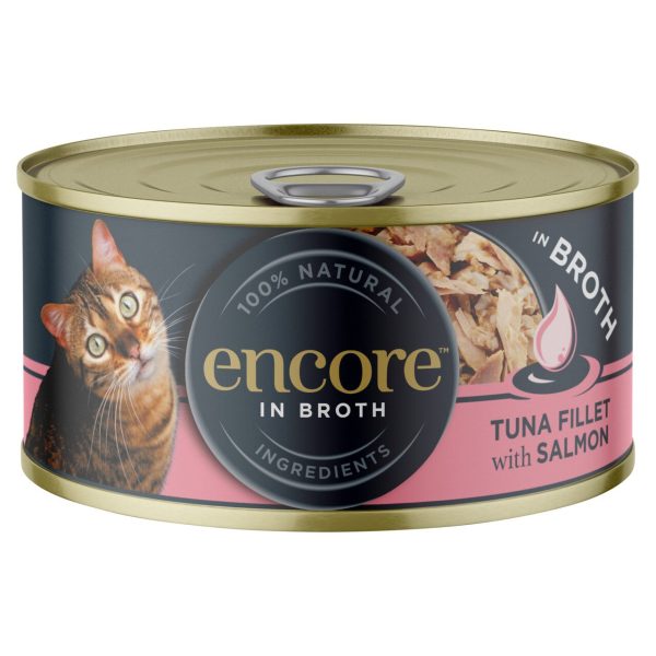 Encore Cat Tin Tuna Fillet With Salmon In Broth