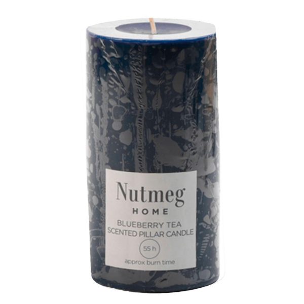 Nutmeg Home Scented Pillar Candle Blueberry Tea